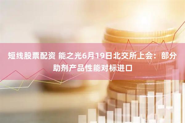 短线股票配资 能之光6月19日北交所上会：部分助剂产品性能对标进口