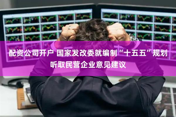 配资公司开户 国家发改委就编制“十五五”规划听取民营企业意见建议